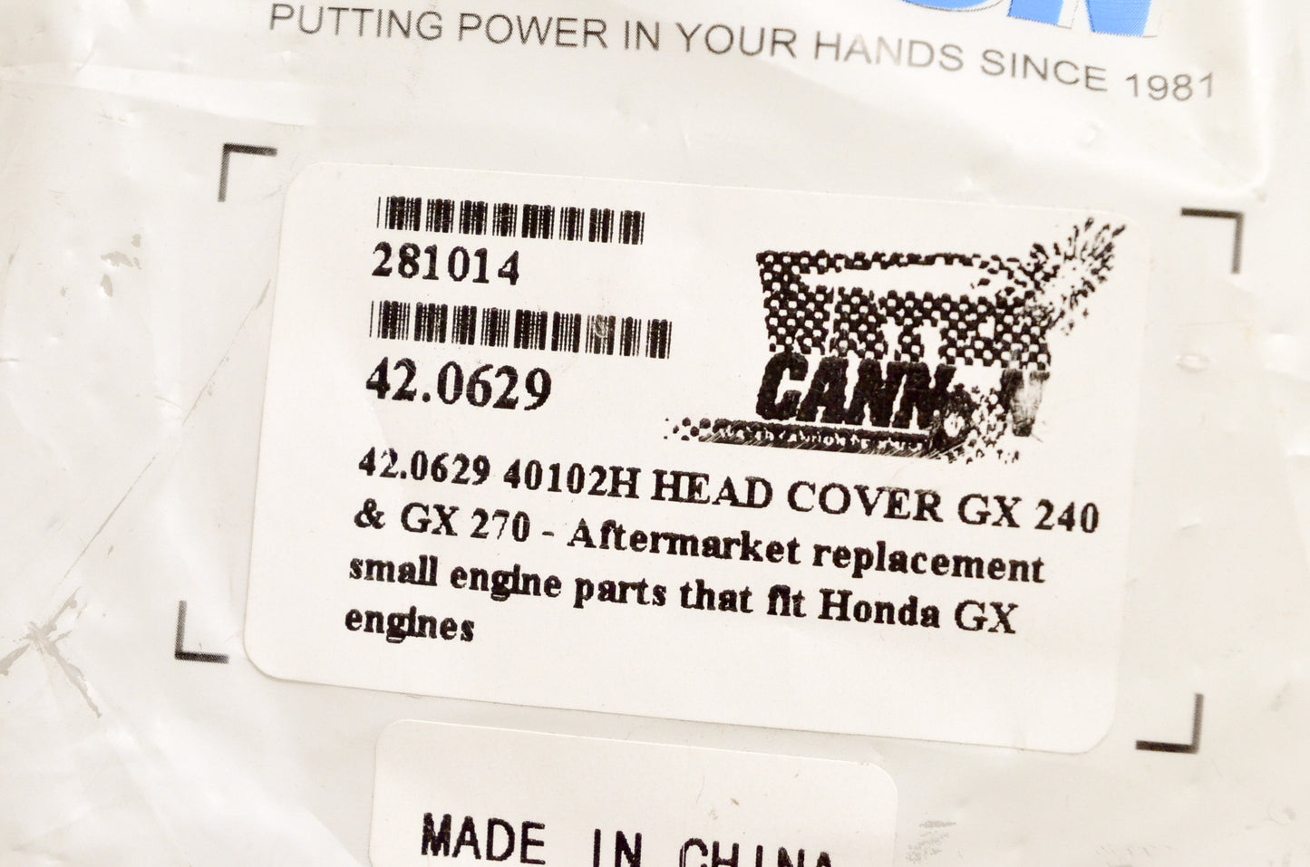 Water Cannon 42.0629, 281014, 12-1142 Head Cover GX 240 NOS