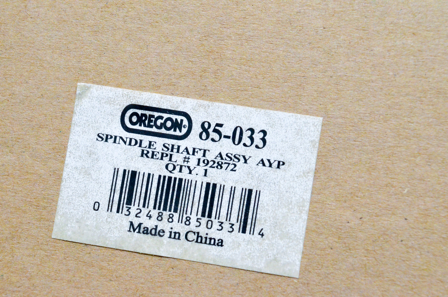 Oregon 85-033 Spindle Shaft Assembly NOS