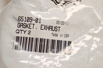 OEM Harley-Davidson 65109-01 Exhaust Interconnect Gasket Qty 2 NOS
