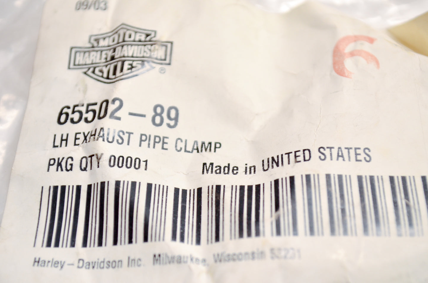Left Hand Exhaust Pipe Clamp NOS