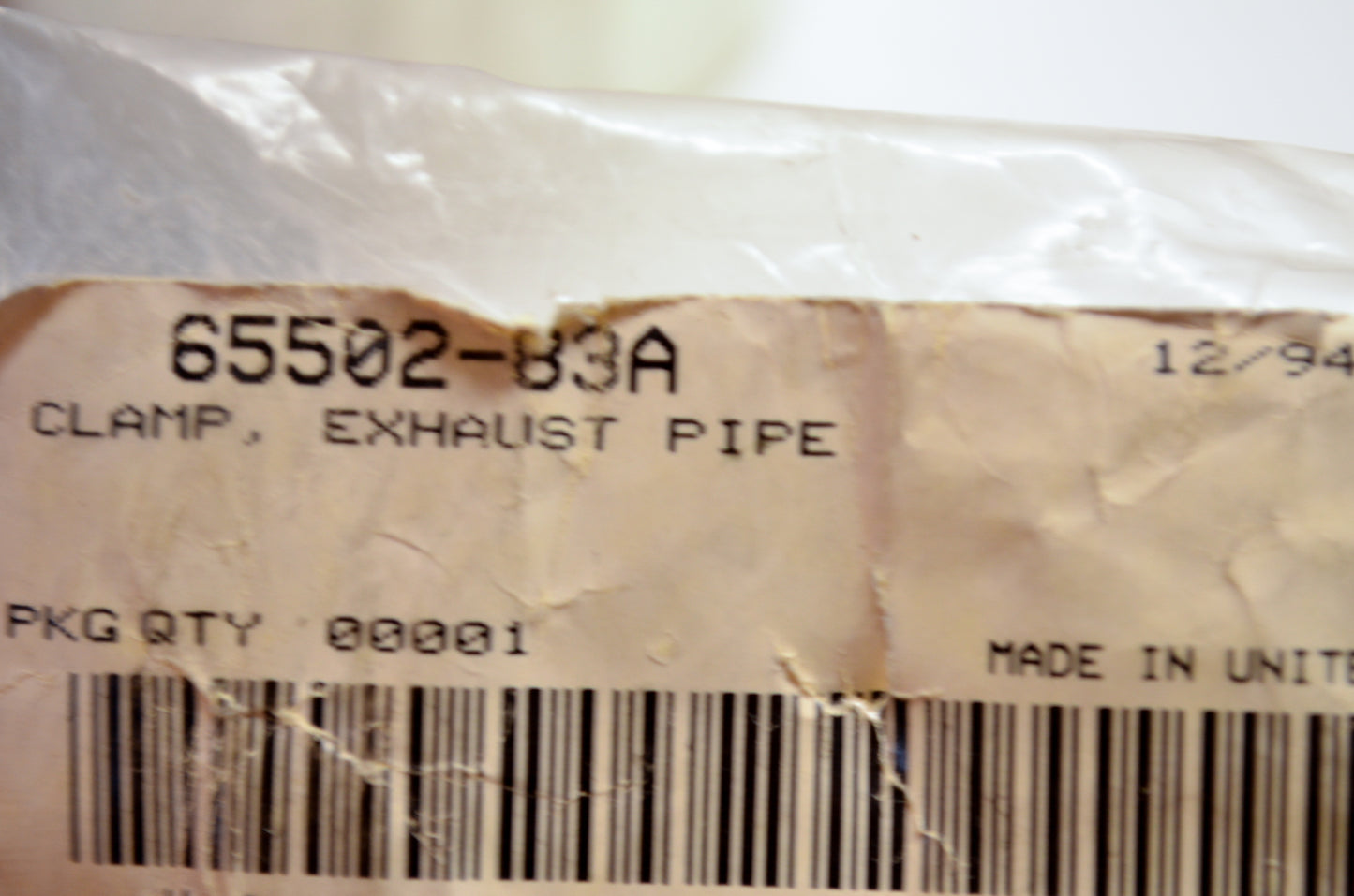 OEM Harley-Davidson 65502-83A Exhaust Pipe Clamp NOS