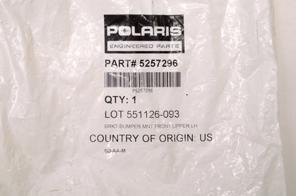 OEM Polaris 5257296 Left Upper Front Bumper Mount Bracket NOS
