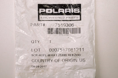 OEM Polaris 7519306 Hex Flange Screw M10X1.25X60 NOS