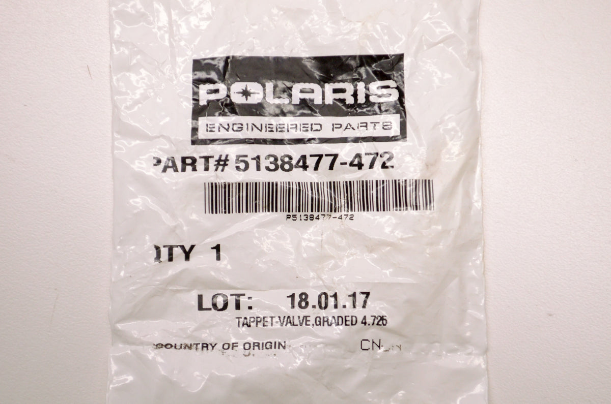 OEM Polaris 5138477-472 Valve Tappet Graded 4.725 NOS