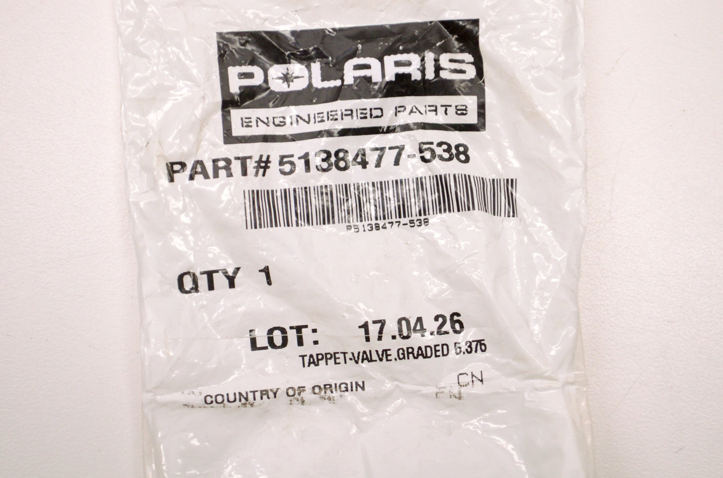OEM Polaris 5138477-538 Valve Tappet Graded 5.375 NOS