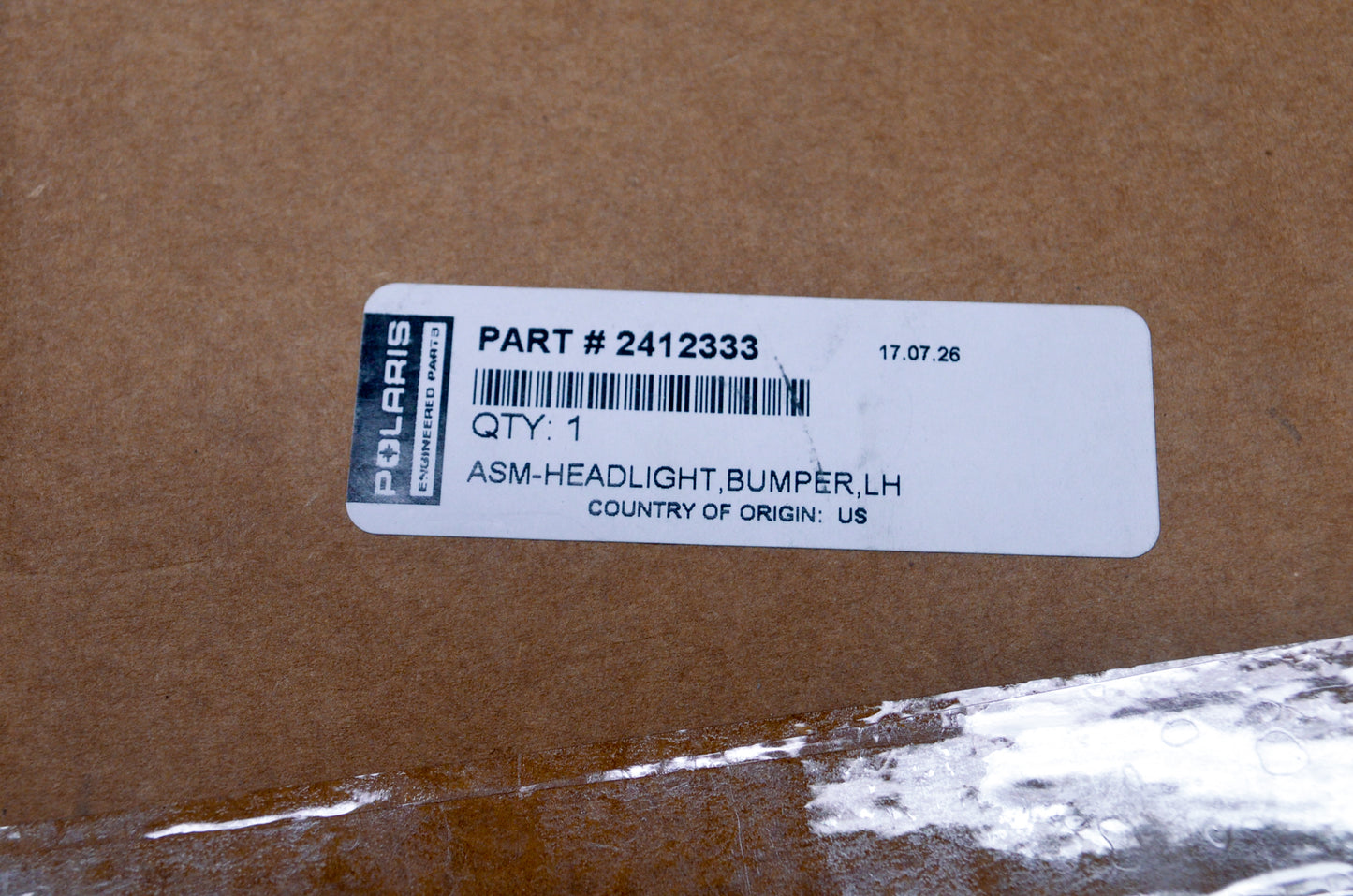 Left Hand Bumper Headlight Assembly NOS