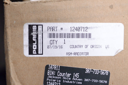 New OEM Polaris 1240712 Radiator Assembly NOS