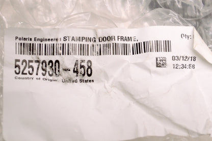 OEM Polaris 5257930-458 Black Right Hand Stamping Door Frame NOS