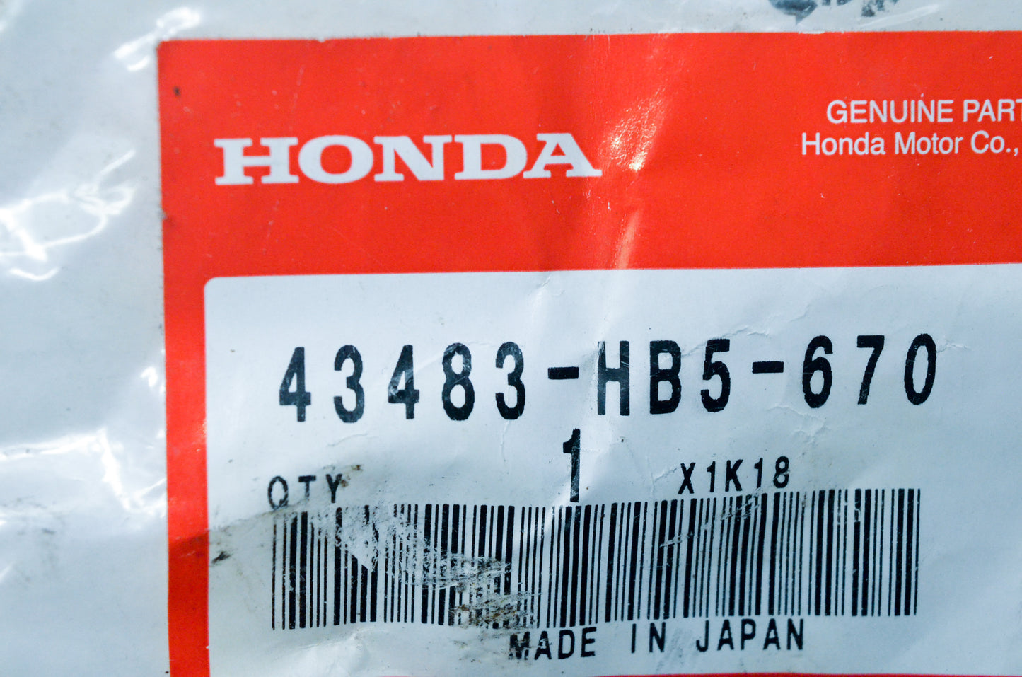 OEM Honda 43483-HB5-670 Rear Brake Stay Bushing NOS