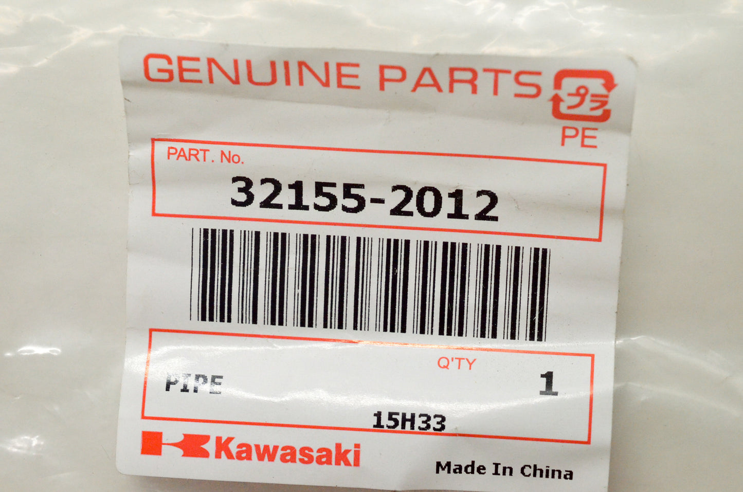 OEM Kawasaki 32155-2012 Oil Filter Pipe & Base NOS