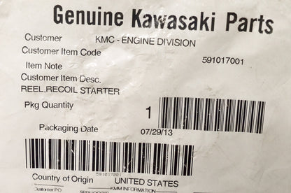 OEM Kawasaki 59101-7001 Starter Pulley Recoil Reel NOS