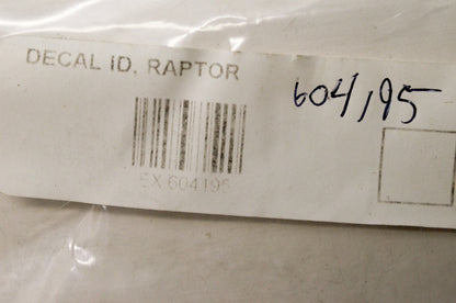 Hustler 604195 Raptor ID Decal NOS