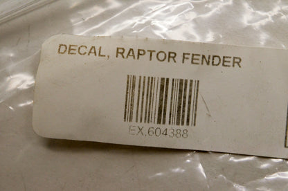 Hustler 604388 Raptor Fender Decal NOS