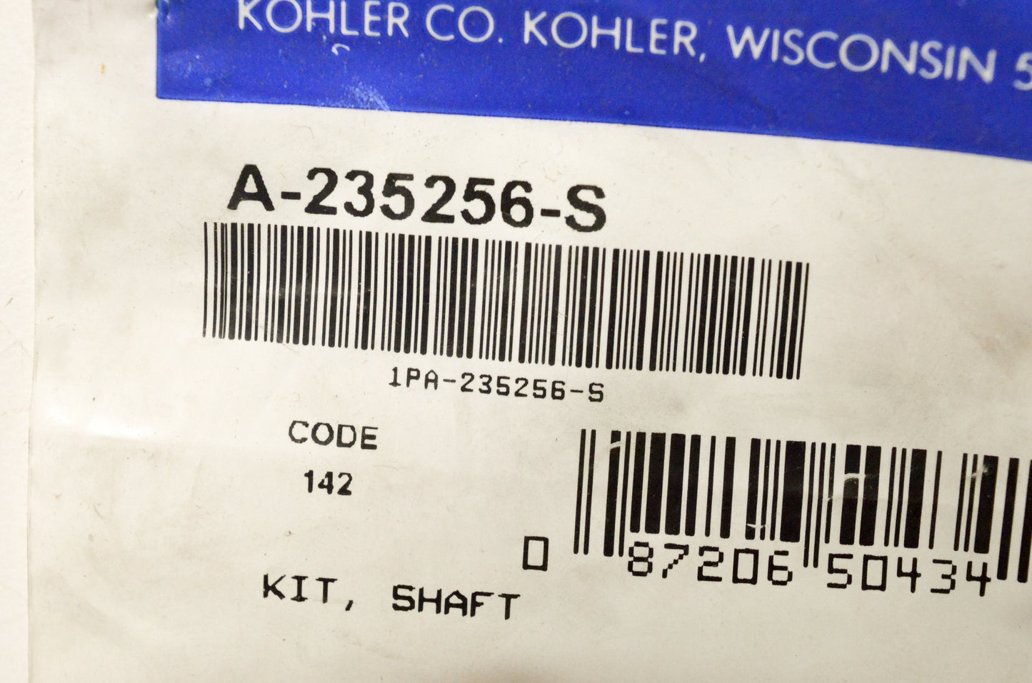 Kohler A-235256-S Governor Shaft Kit NOS