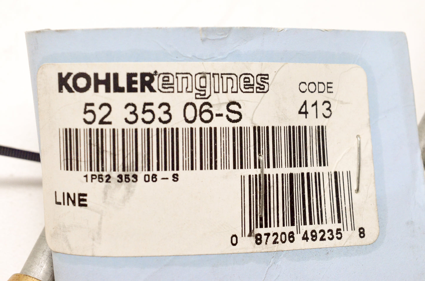 Kohler 52-353-06-S Red Tracer Oil Line NOS
