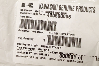 OEM Kawasaki 49080-0006 Starting Pulley NOS