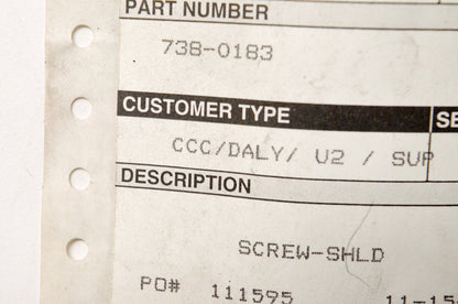 Cub Cadet 738-0183 Shoulder Screw NOS