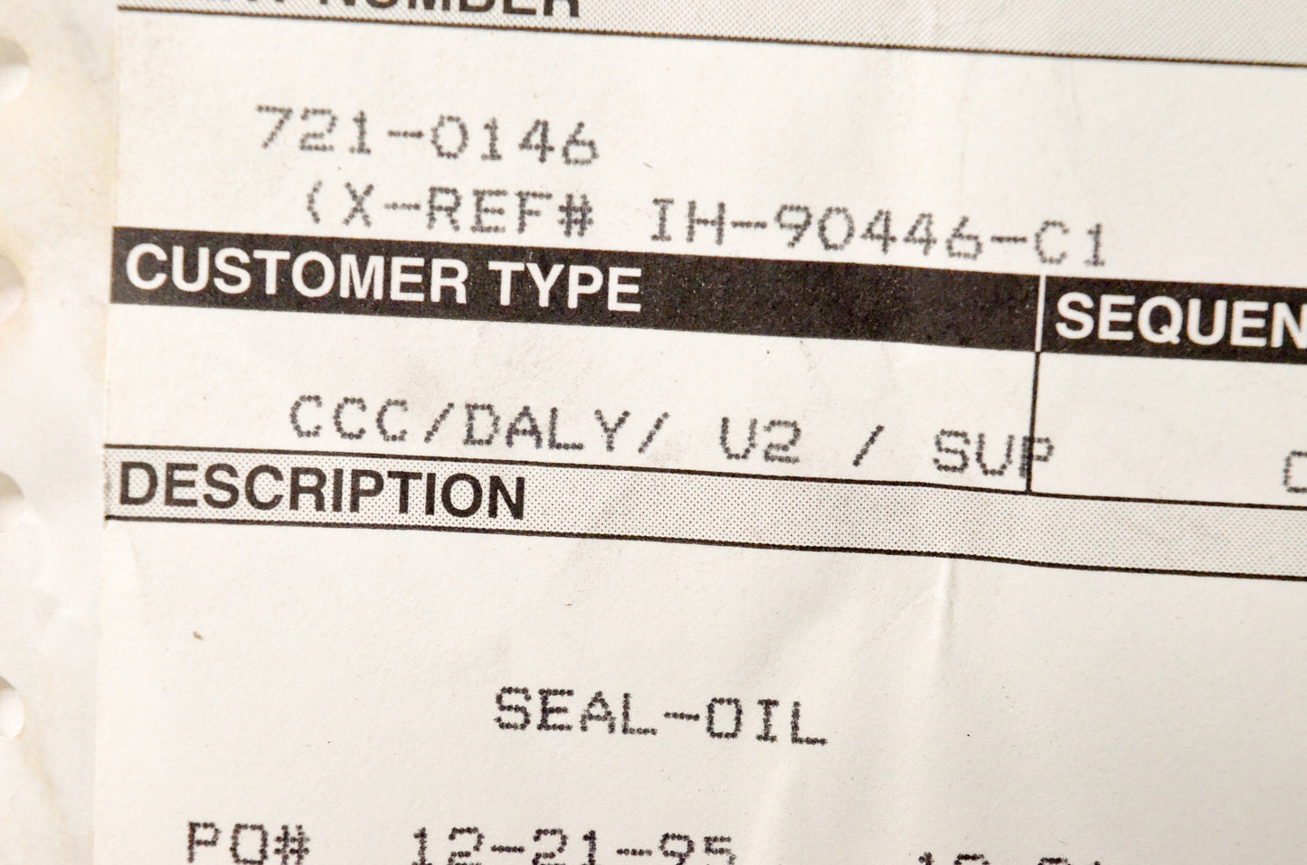 MTD 721-0146 Oil Seal NOS