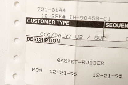 MTD 721-0144 Rubber Gasket NOS