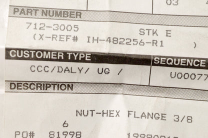 MTD 712-3005 Flange Lock Nut NOS