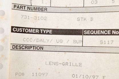 Cub Cadet 731-3102 Headlight Lens NOS