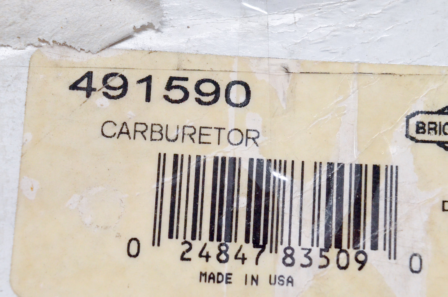 OEM Briggs & Stratton 491590 Carburetor NOS