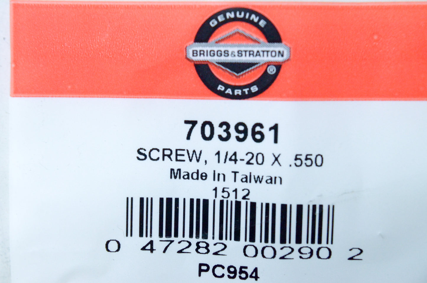OEM Briggs & Stratton 703961 Screw 1/4-20 x .550 NOS