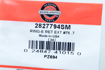 OEM Briggs & Stratton 2827794SM #75 .7 Ext Retainer E-Ring Qty 3 NOS