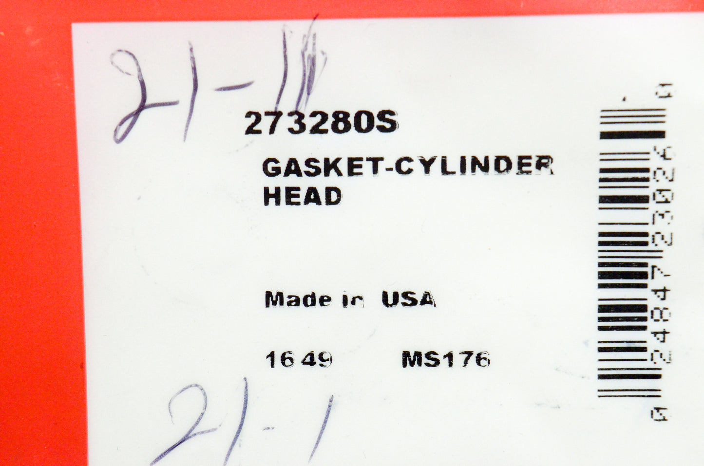 OEM Briggs & Stratton 273280S Cylinder Head Gasket NOS