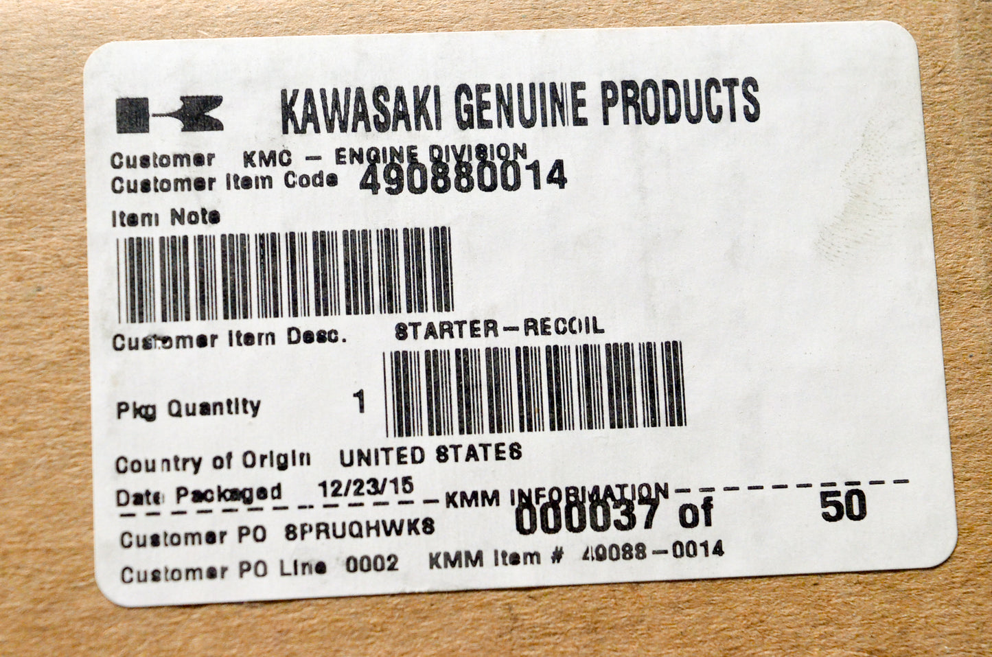 OEM Kawasaki 49088-0014 Recoil Starter NOS