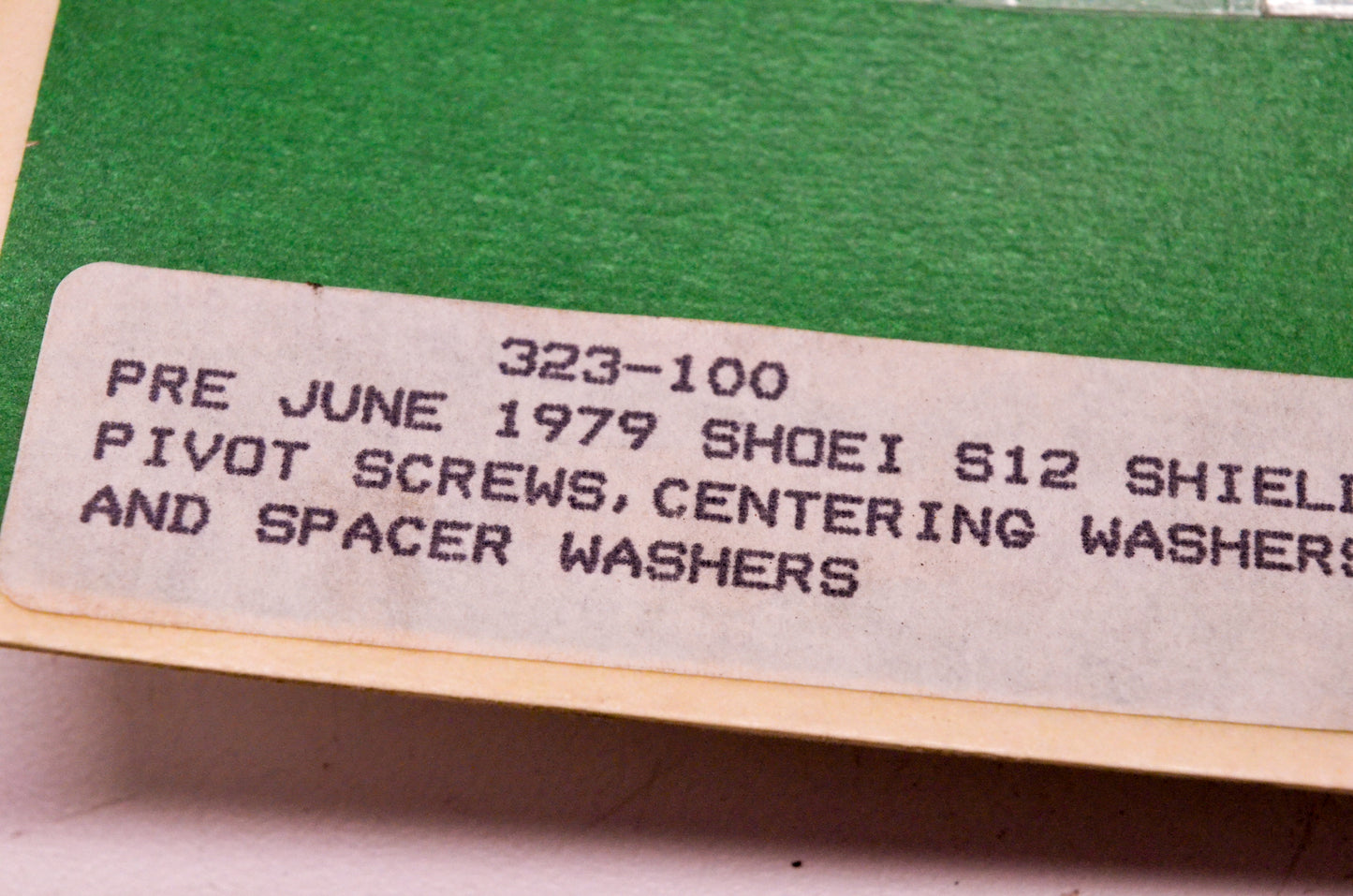 Sullivan Brothers 323-100 Shield Pivot Screws Centering Spacer Washers Kit NOS