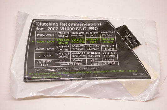 OEM Arctic Cat 7611-705 Clutching Decal NOS