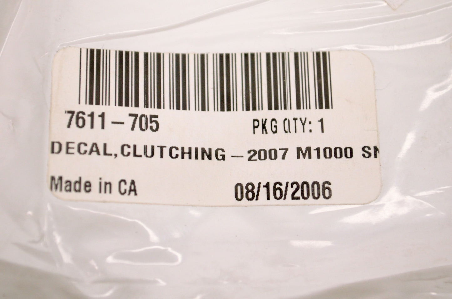 OEM Arctic Cat 7611-705 Clutching Decal NOS
