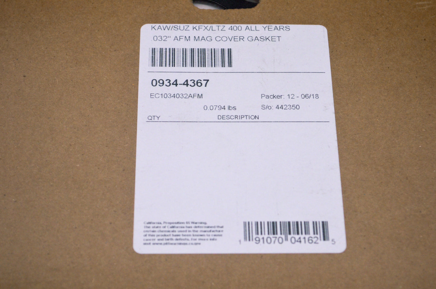 Cometic 0934-4367 Cover Gasket NOS
