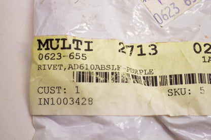 Tigershark 0623-655 Purple Rivets Qty 3 NOS
