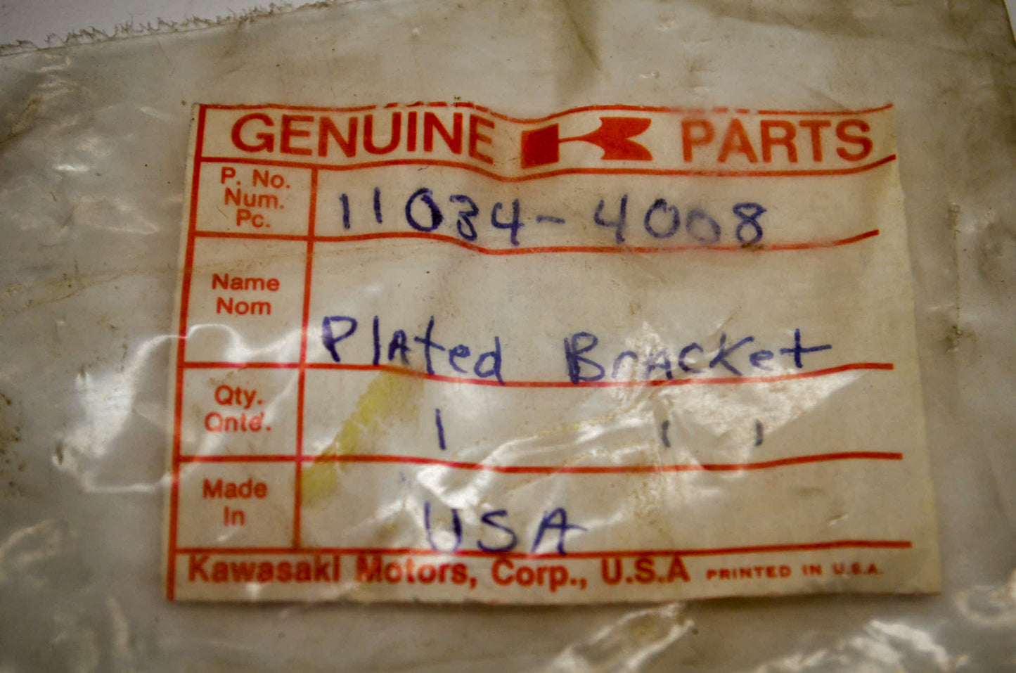 OEM Kawasaki 11034-4008 Bracket NOS
