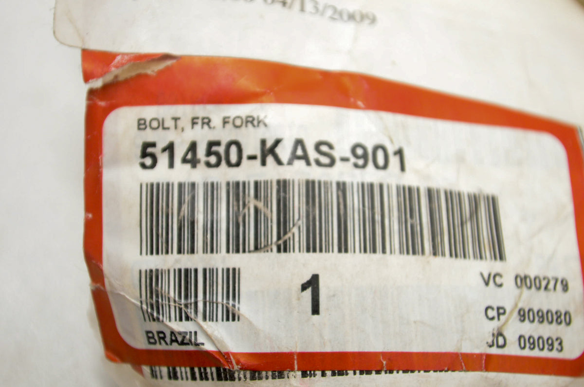 OEM Honda 51450-KAS-901 Fork Bolt NOS