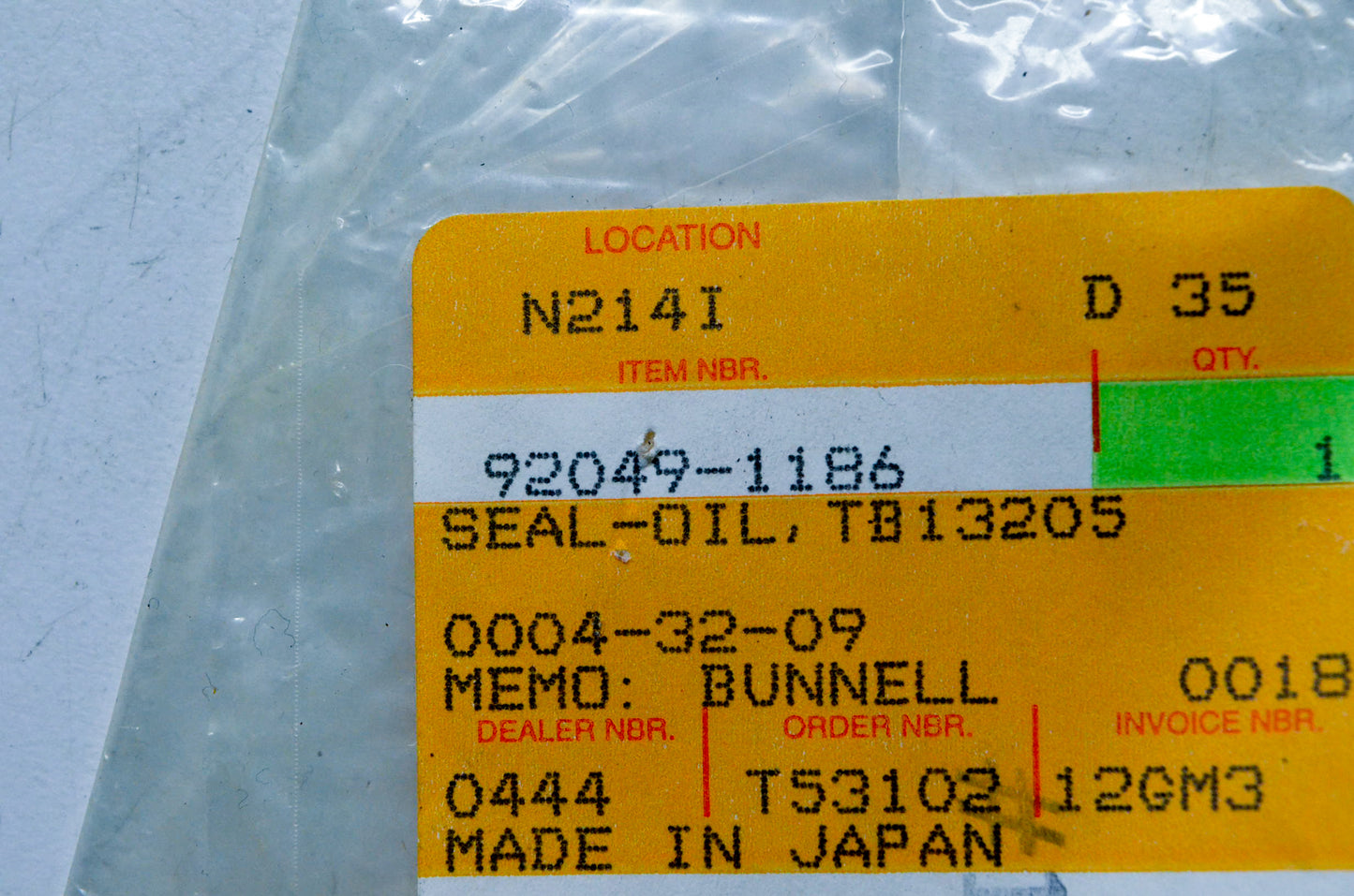 OEM Kawasaki 92049-1186 Crankcase Oil Seal NOS