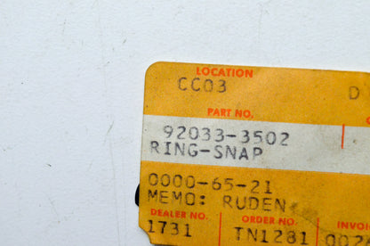 OEM Kawasaki 92033-3502 Snap Ring NOS