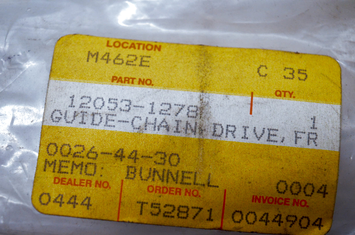 OEM Kawasaki 12053-1278 Drive Chain Guide NOS