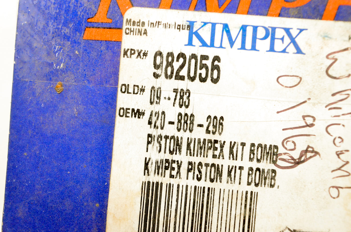 Kimpex 982056, 09-783 Piston Kit NOS