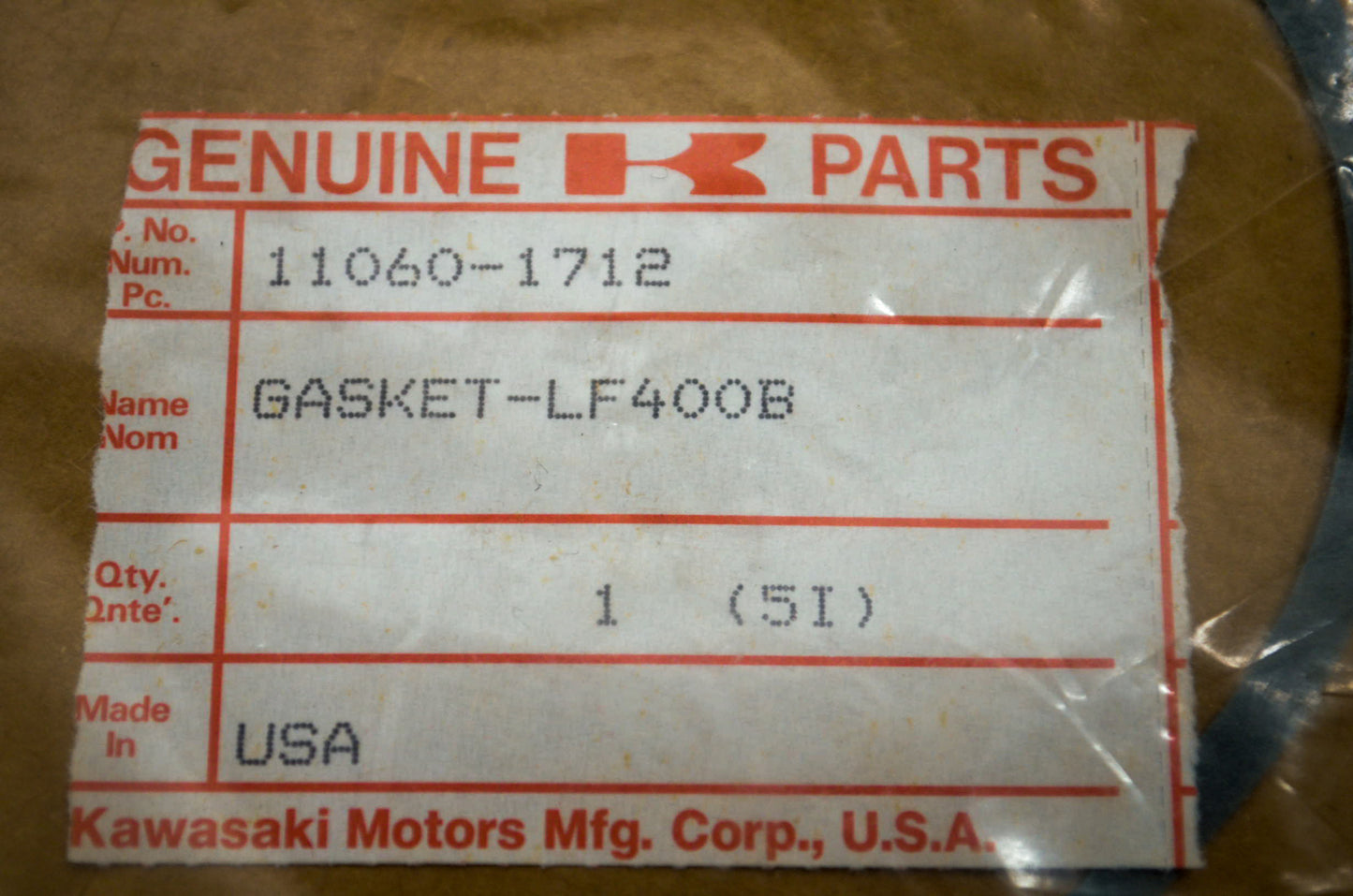 OEM Kawasaki 11060-1712 Clutch Cover Gasket NOS