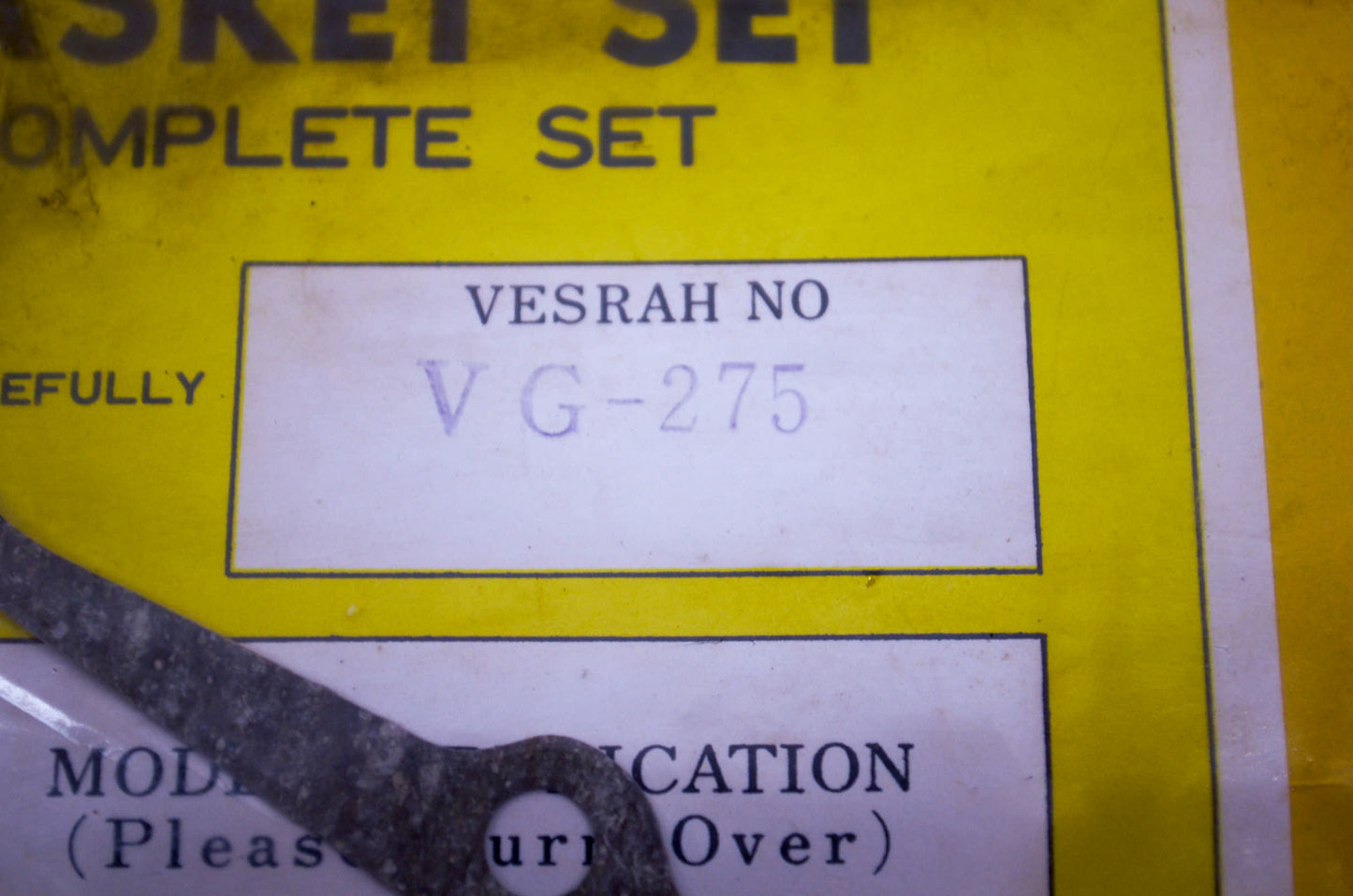 Vesrah VG-275 Gasket Set NOS