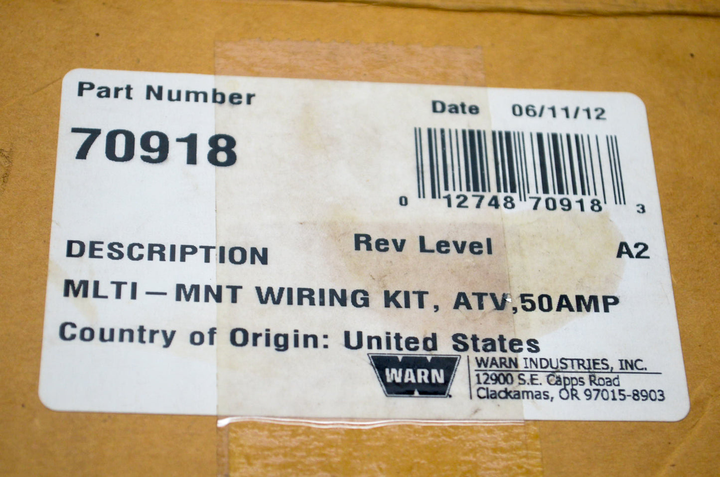Warn 70918, 4505-0216 Multi-mount Wiring Kit NOS