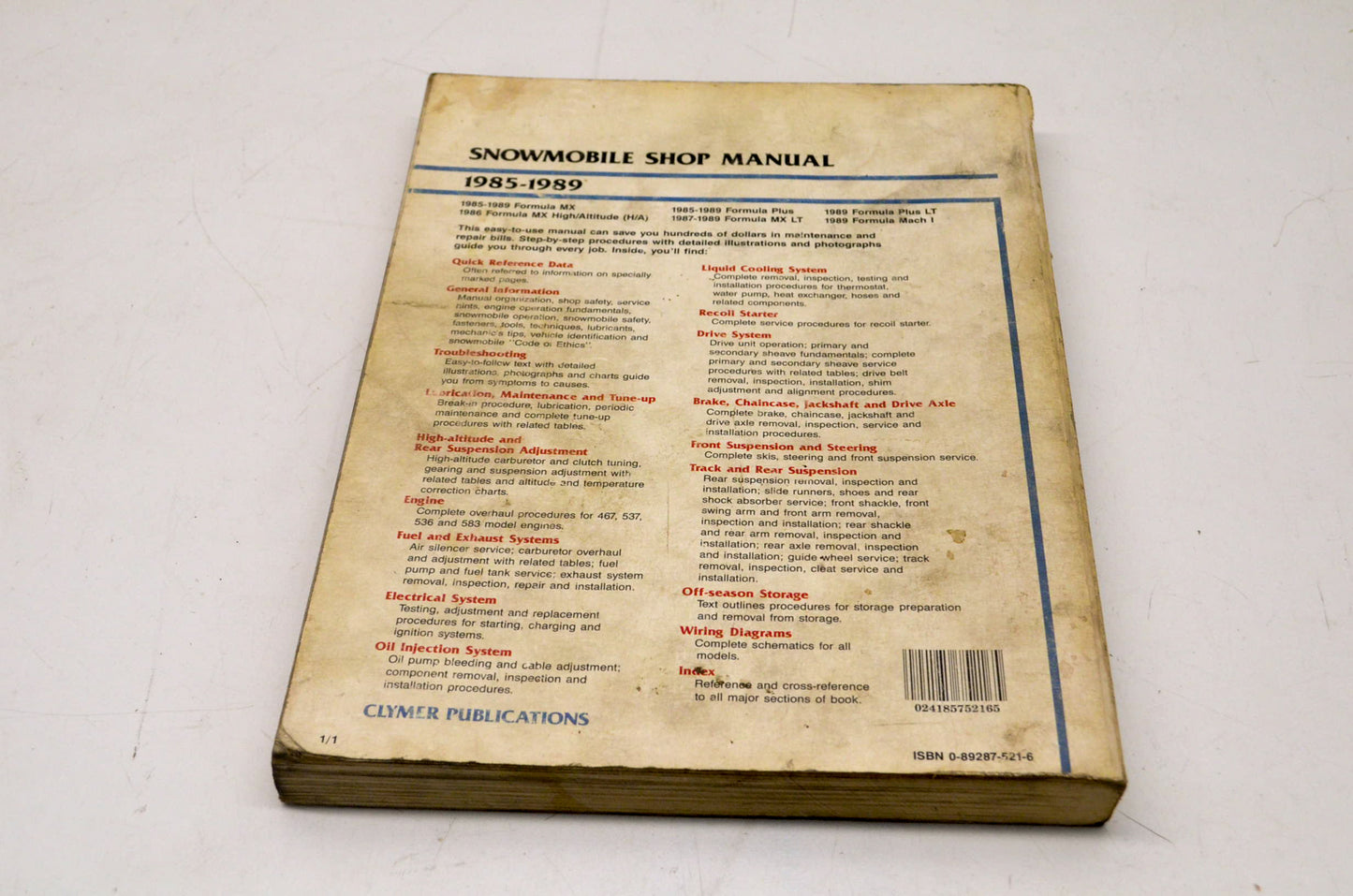 Clymer S829, 0-89287-521-6 Service Manual