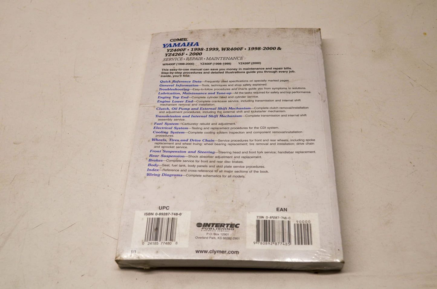 Clymer M491 Service Manual NOS