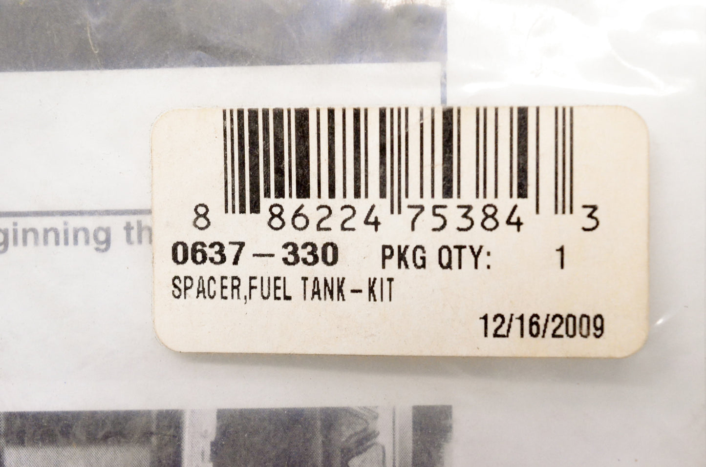 OEM Arctic Cat 0637-330 Fuel Tank Spacer Kit NOS