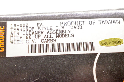 Custom Chrome 19-022 Teardrop Style Air Cleaner Assembly NOS