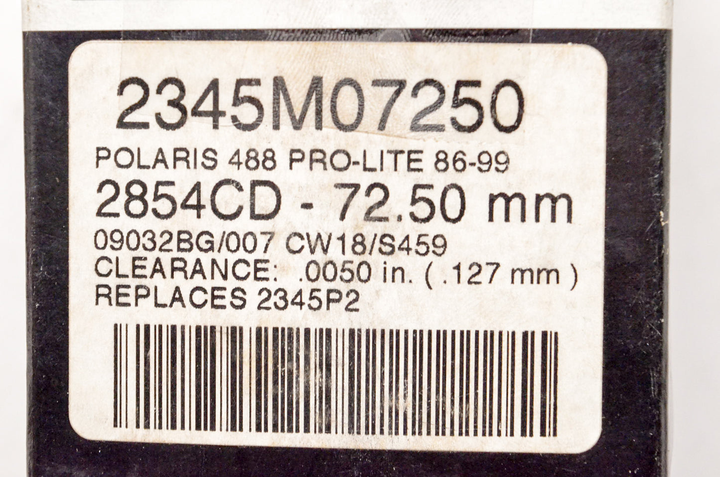 Wiseco 2345M07250, 2854CD, 2345P2 72.50mm Piston Kit NOS