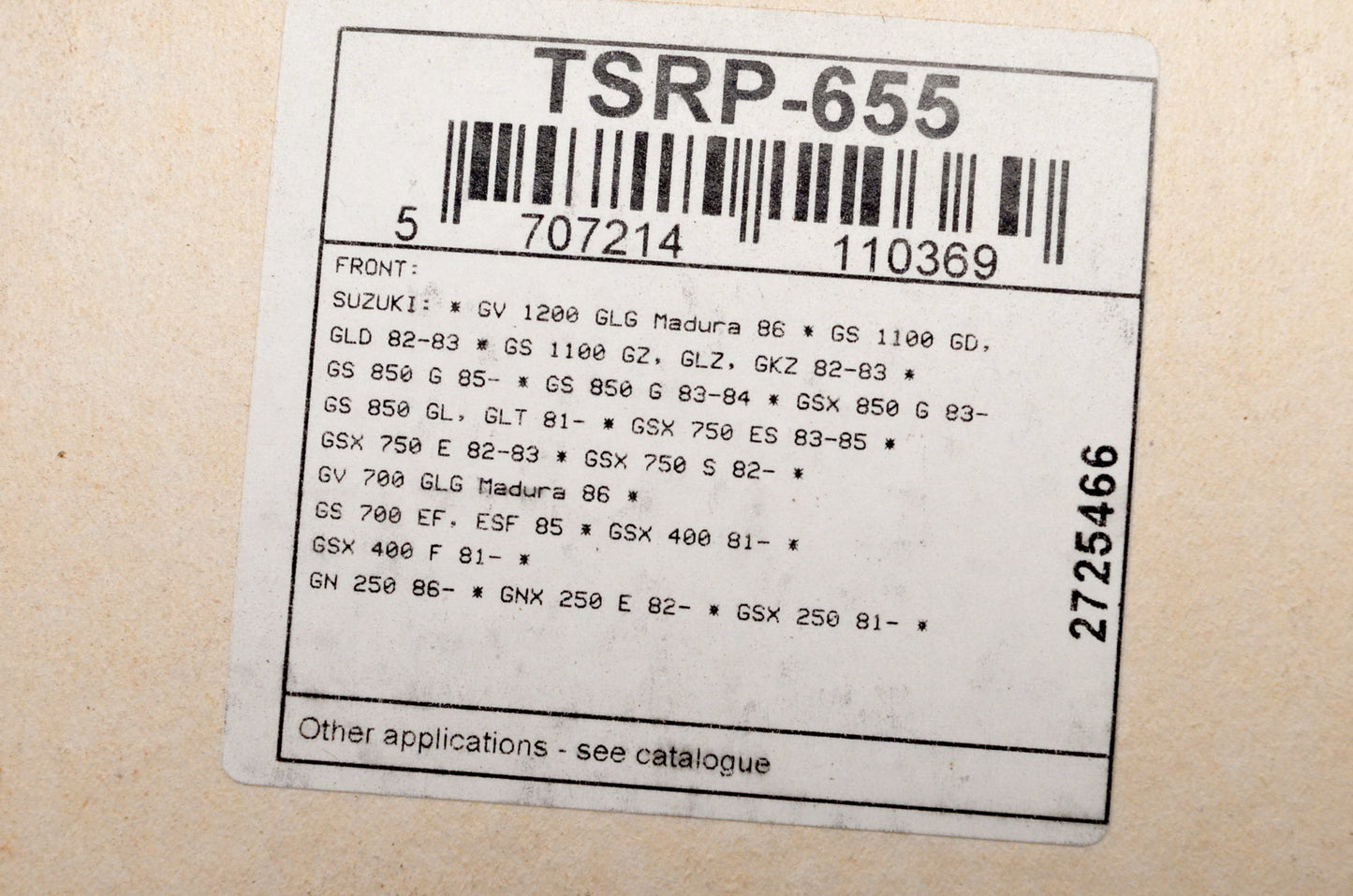 PartsUnlimited TSRP-655 Tuf Stop Brake Pad Kit NOS